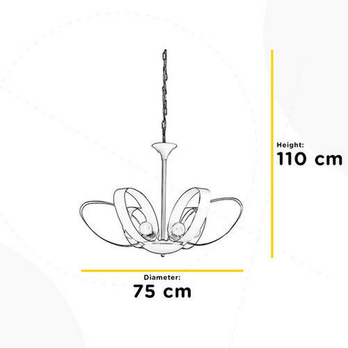 Kronleuchter 4735/6c - Hellblau, Design, Metall (65/110cm)