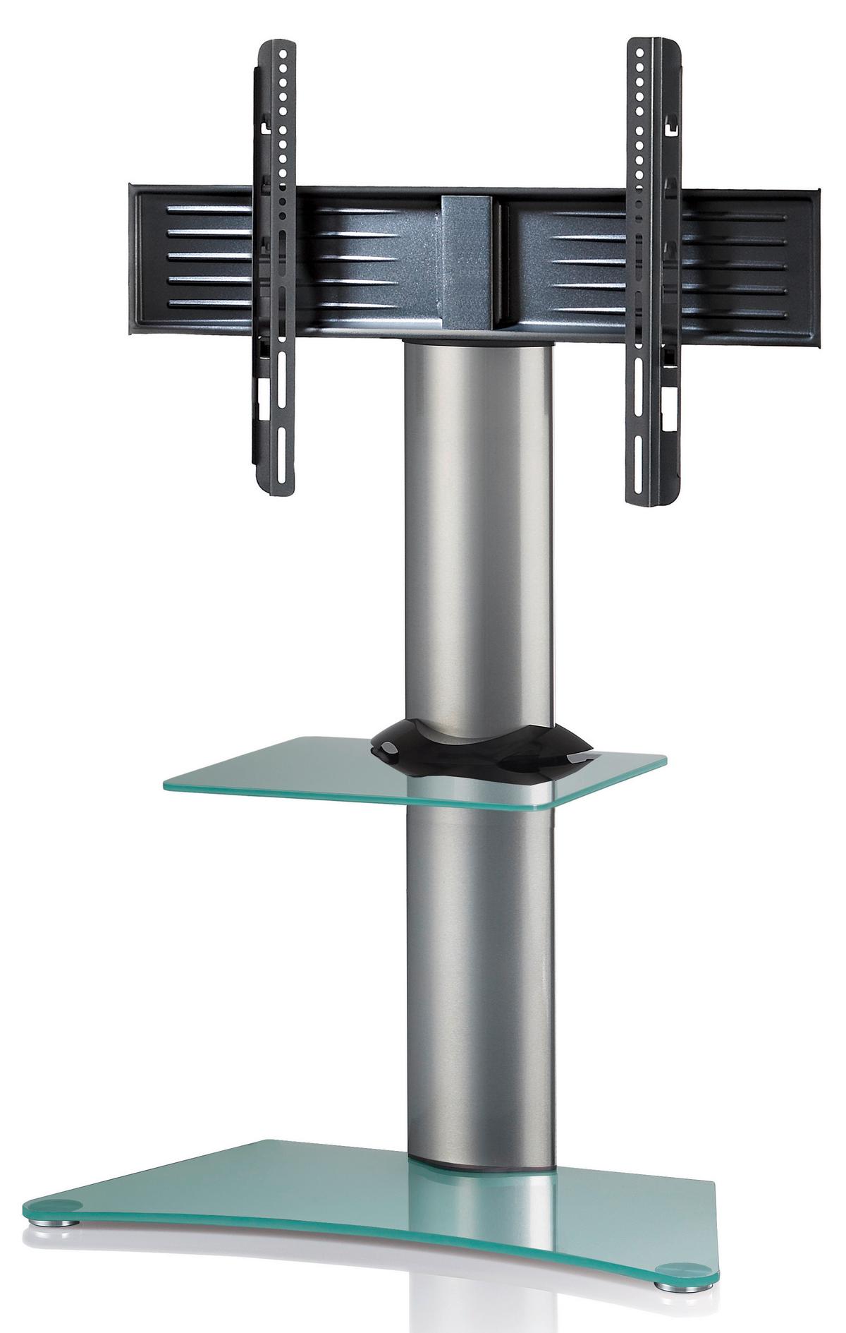 Tv-rack Bis 70“ Schwenkbar Zental Max. 30 Kg - Klar/Silberfarben, KONVENTIONELL, Glas/Metall (80/111/40cm) - MID.YOU