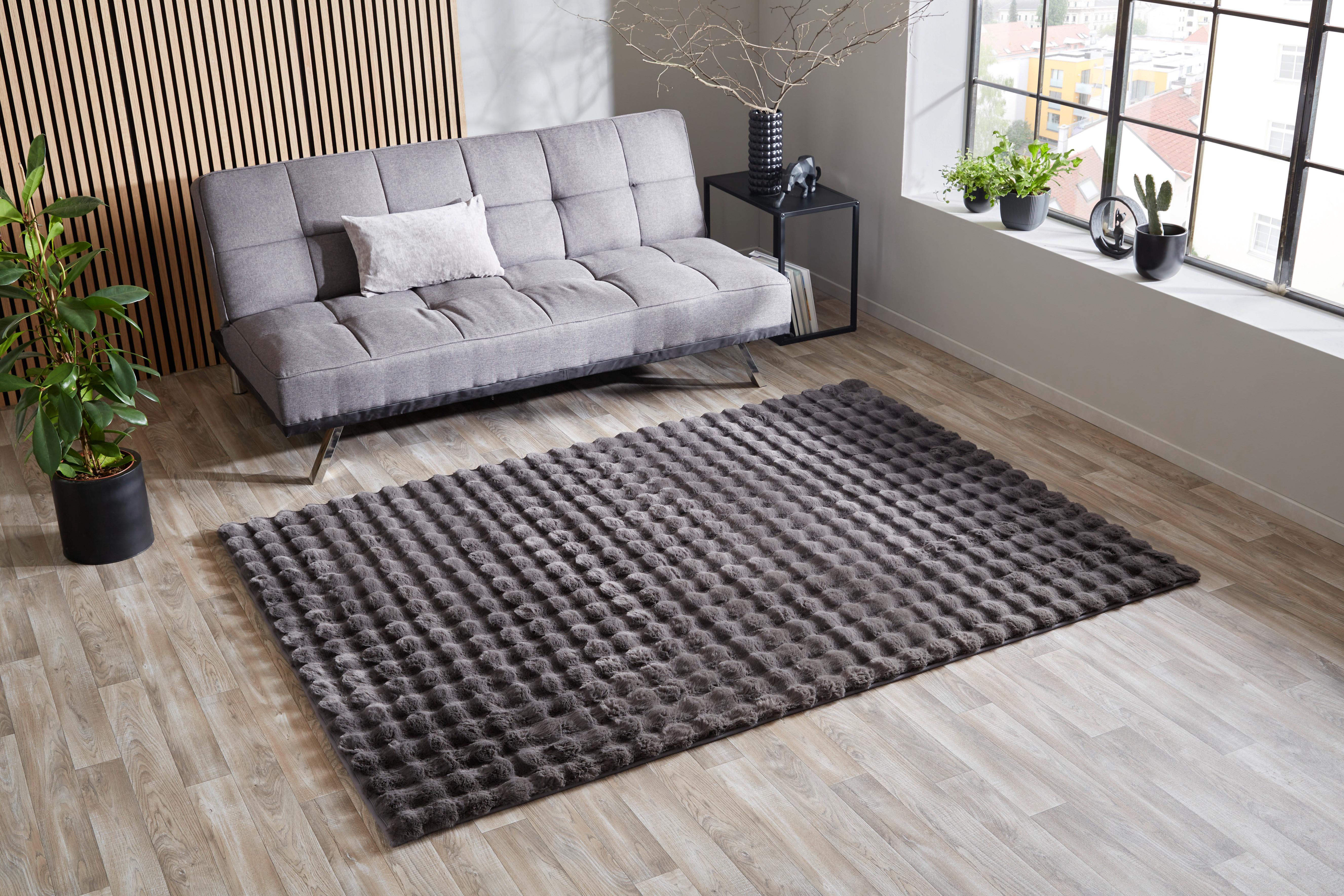 Fellteppich Marlene Anthrazit 120x160 cm - Anthrazit, ROMANTIK / LANDHAUS, Textil (120/160cm) - James Wood