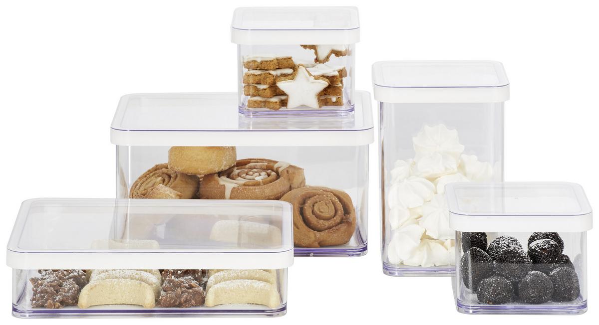 Vorratsdosenset Transparent 5-Teilig - Transparent, Basics, Kunststoff - Rotho
