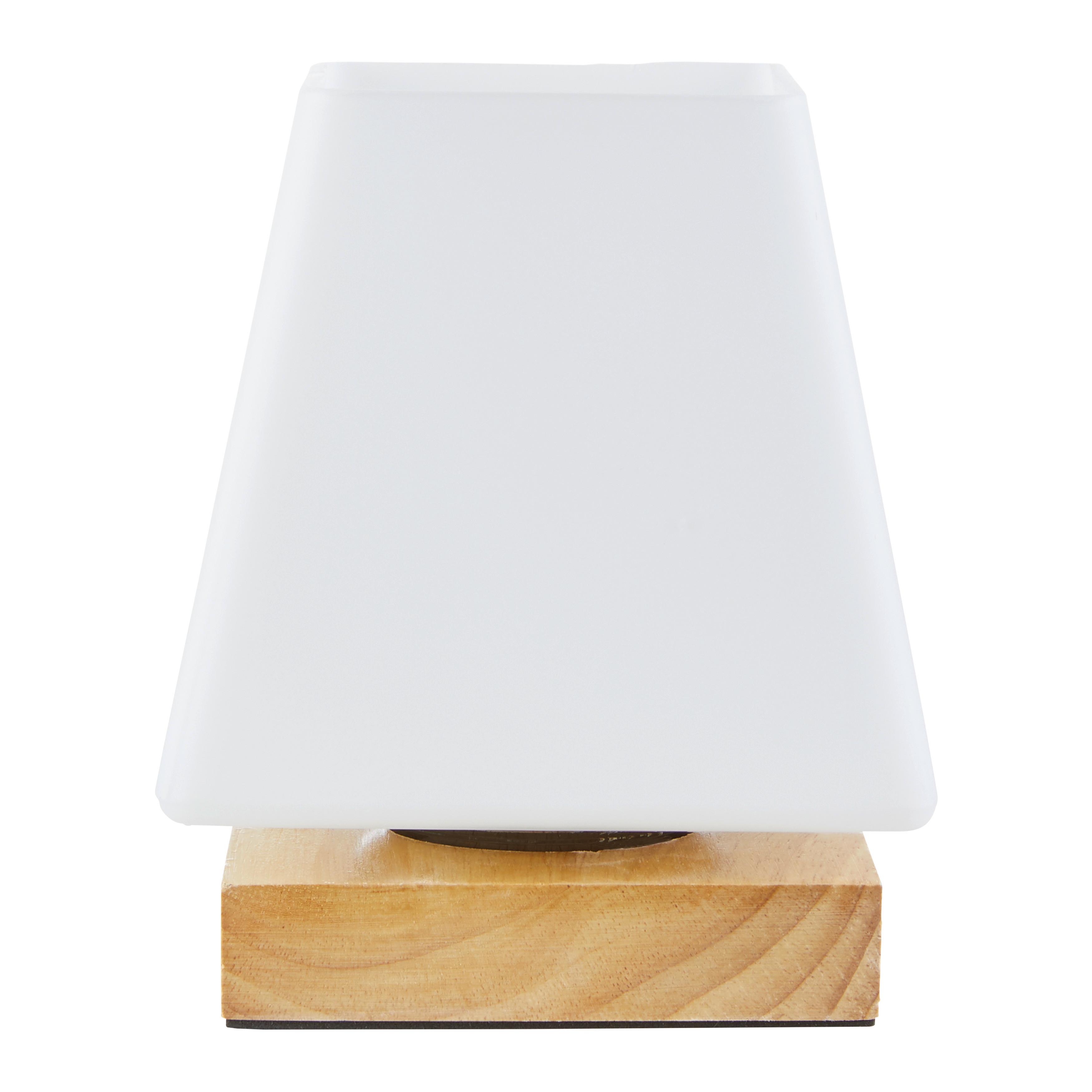 Stolová lampa Holly 14/17,3cm, 60 Watt - prírodná farba, Modern, drevo/sklo (14/14/17,3cm) - Mömax