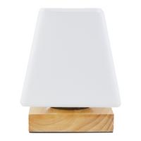 Stolní lampa Holly 14/17,3cm, 60 Watt - přírodní barvy, Moderní, dřevo/sklo (14/14/17,3cm) - Mömax