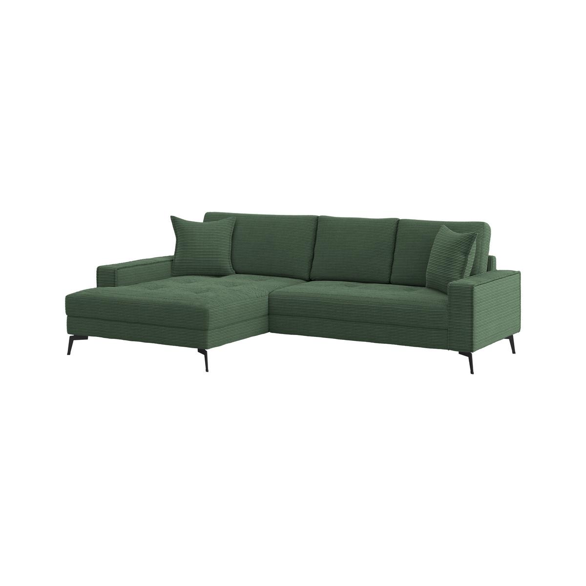 Ecksofa Zero Grün 173x286 cm - Schwarz/Grün, Trend, Textil (173/286cm)