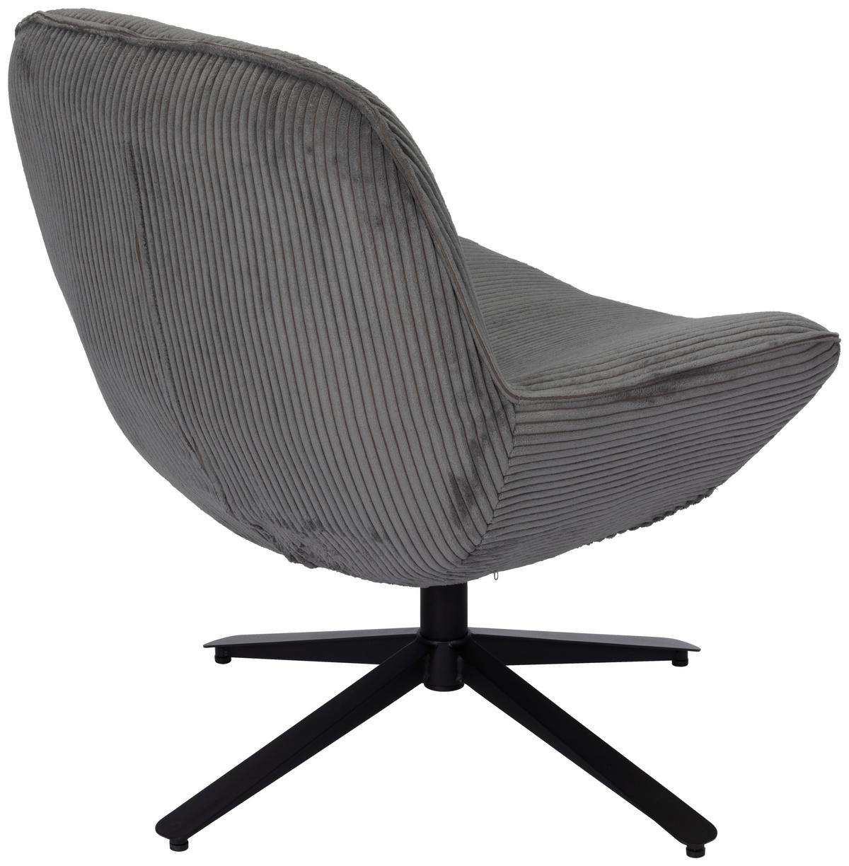 Relaxsessel Maro Grau B: 66 Cm - Schwarz/Grau, Basics, Textil/Metall (66/76/75cm) - Livetastic