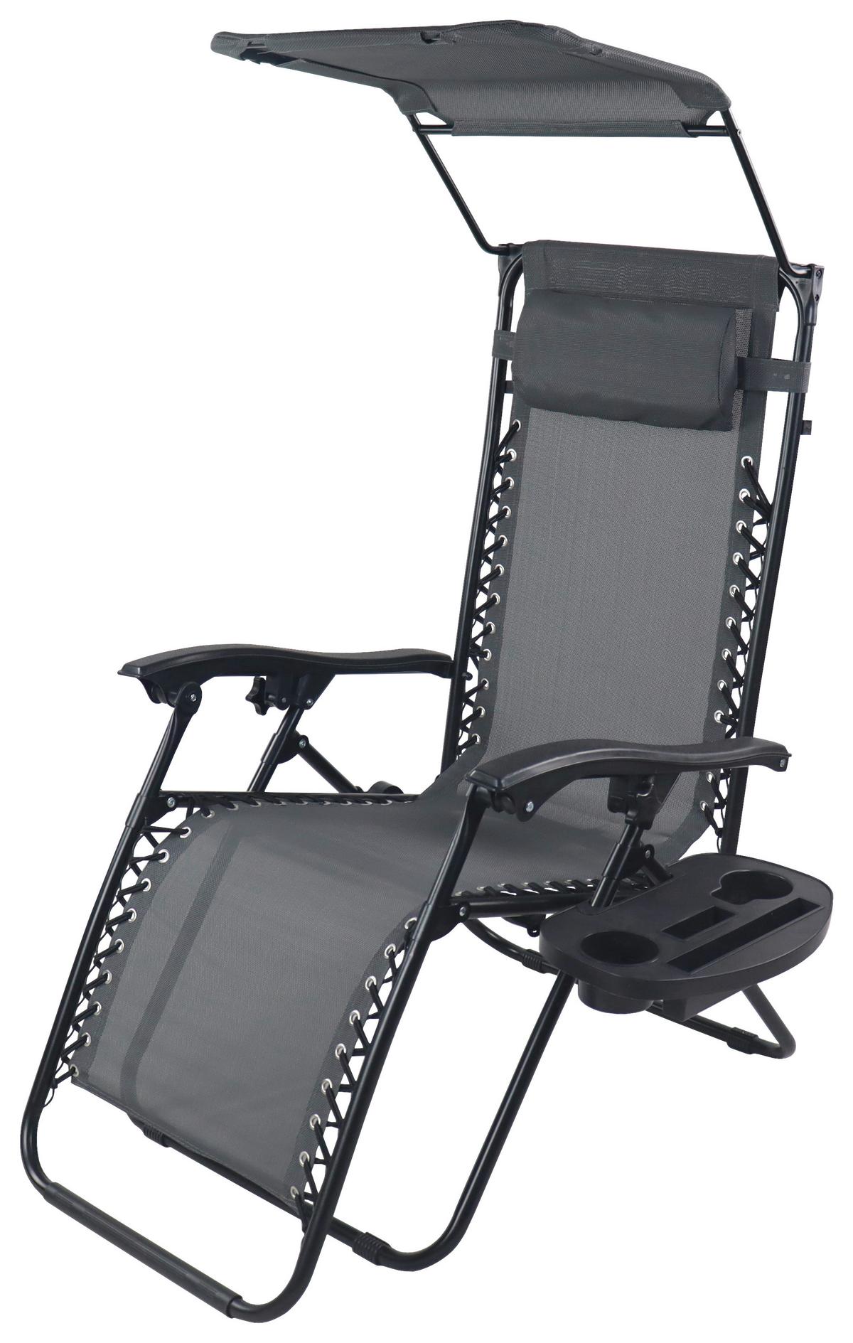 Gartenliege Maltosa Xl Klappbar, Hellgrau - Hellgrau, MODERN, Textil/Metall (64/133/91cm) - Gardenson