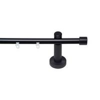 Vorhangstange Schwarz, 170 cm - Schwarz, KONVENTIONELL, Metall (170cm)