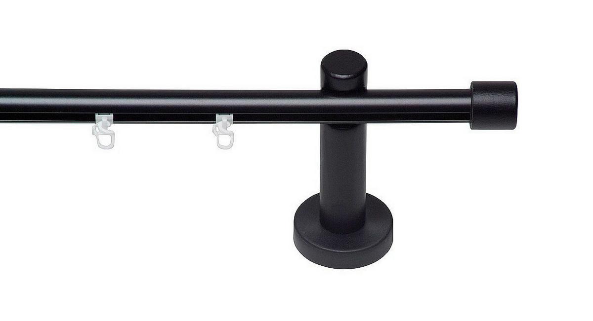 Vorhangstange Schwarz, 170 cm - Schwarz, KONVENTIONELL, Metall (170cm)