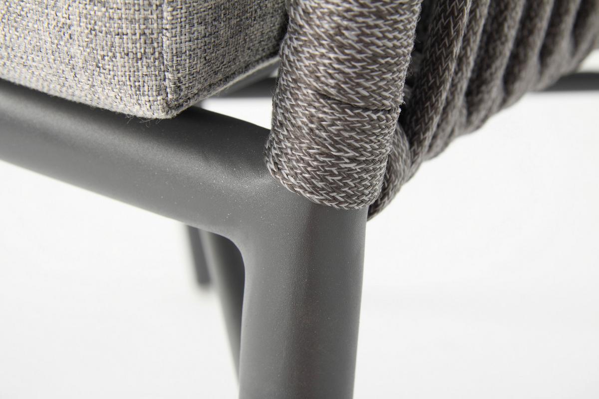 Gartenstuhl Stapelbar Manhatten Aluminium - Dunkelgrau/Anthrazit, MODERN, Textil/Metall (61/81/61cm) - Acamp