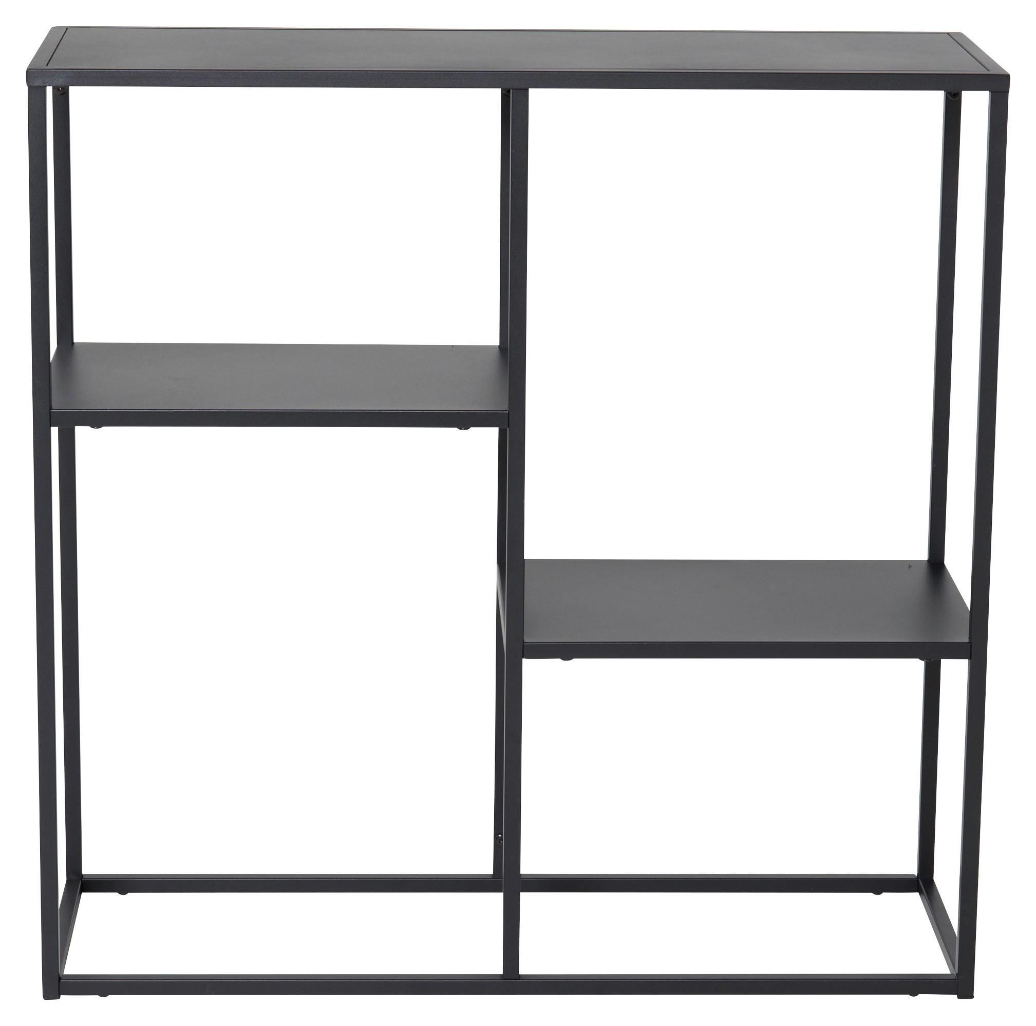 Bücherwand Staal - Schwarz, Design, Metall (80/81/26cm) - Livetastic