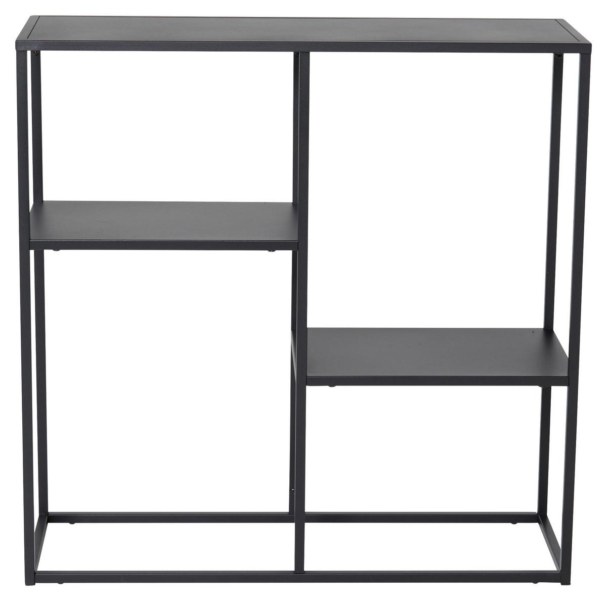 Bücherwand Staal - Schwarz, Design, Metall (80/81/26cm) - Livetastic