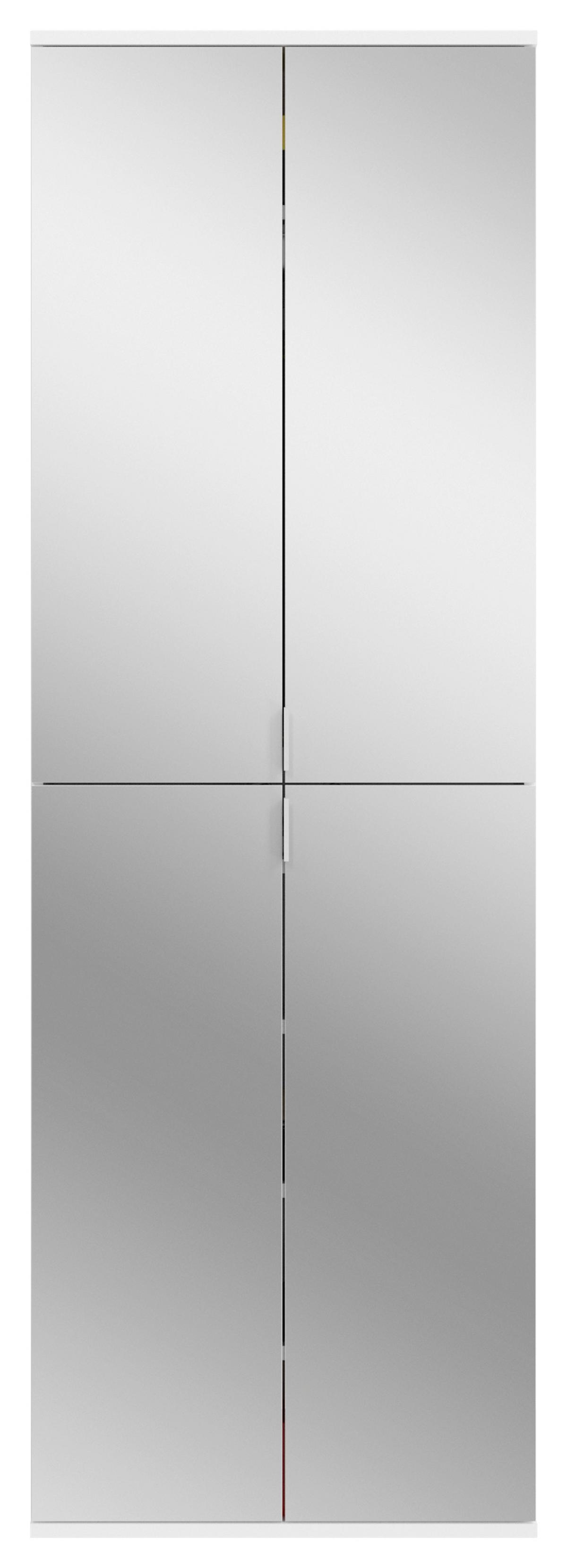 Mehrzweckschrank Projekt X Weiß Dekor Bxhxt 65x193x37 Cm - Schwarz/Weiß, MODERN, Glas/Holzwerkstoff (65/193/37cm) - MID.YOU