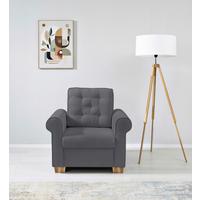 Sessel Arles, Dunkelgrau 23 B: 93 Cm - Dunkelgrau/Buchefarben, Design, Textil (93/89/82cm) - MID.YOU