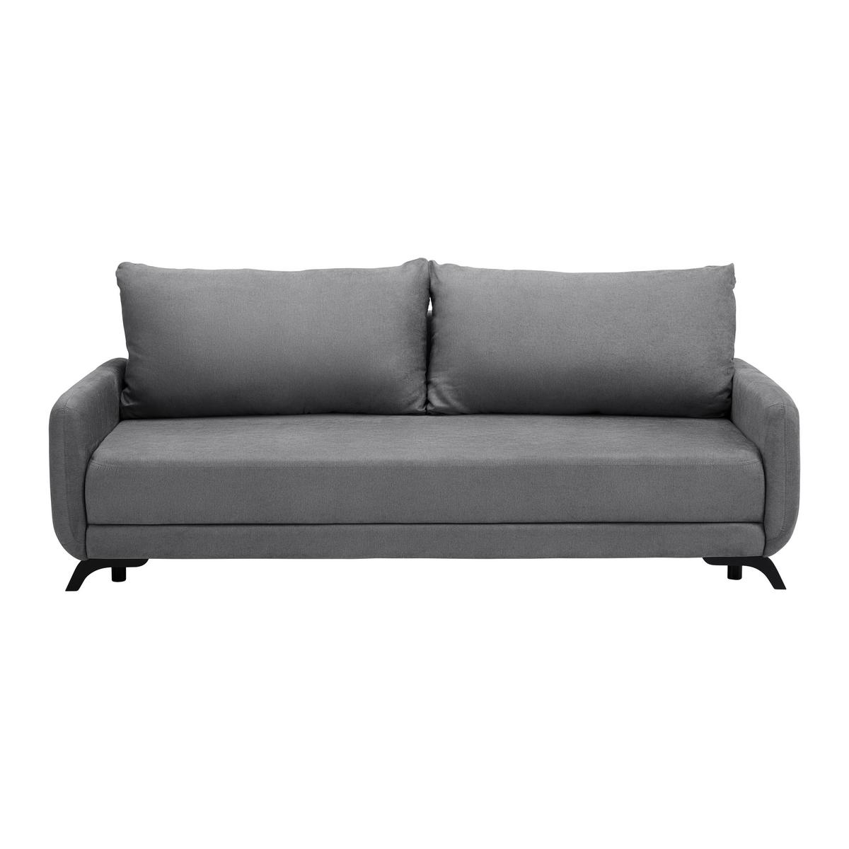 Praktická rozkladacia pohovka Oliver - čierna/sivá, Modern, drevo/textil (220/74/93cm) - Bessagi Home
