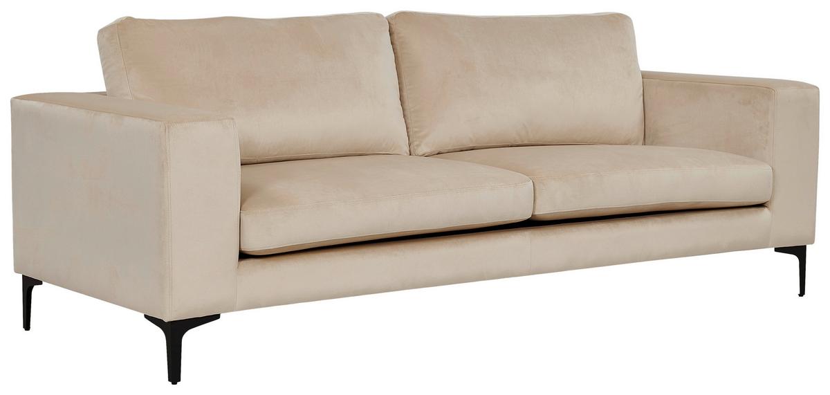 2-sitzer-sofa Bolero - Beige/Schwarz, Design, Kunststoff/Textil (215/84/88cm) - Livetastic
