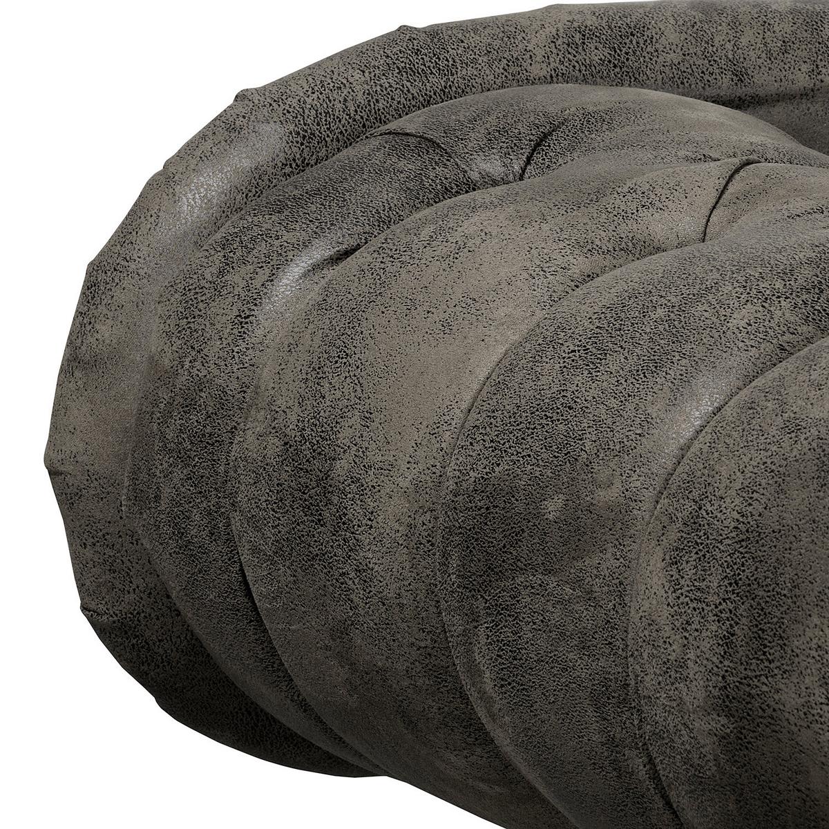 Récamiere Pako Anthrazit B: 185cm - Anthrazit/Braun, Design, Textil (185/93/75cm) - Livetastic