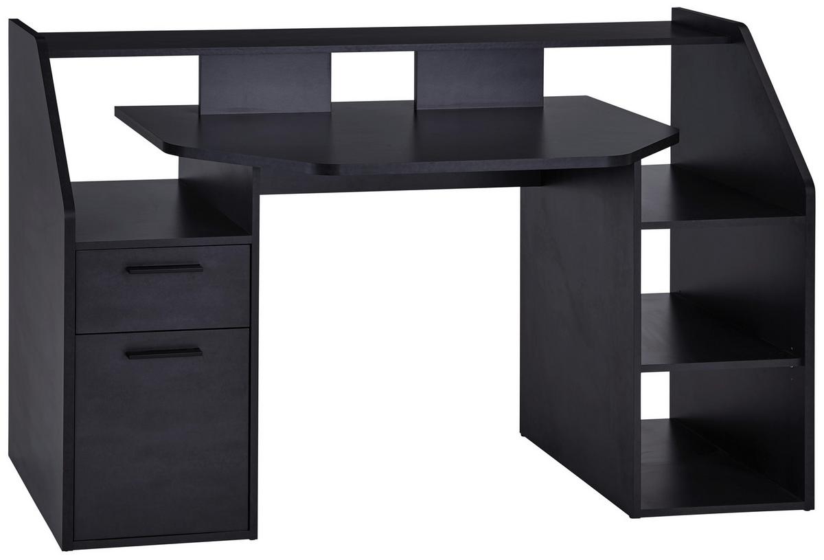 HERNÍ STŮL ENTER - černá/barvy grafitu, Moderní, kompozitní dřevo/plast (160/95,7/71,5cm)