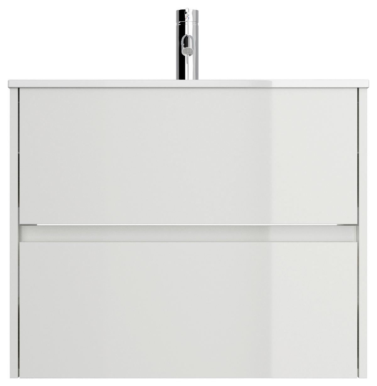 Waschtischkombi Limes Weiß Hg B: 71 Cm - Weiß Hochglanz/Weiß, MODERN, Keramik/Holzwerkstoff (71/58,7/46,5cm) - MID.YOU