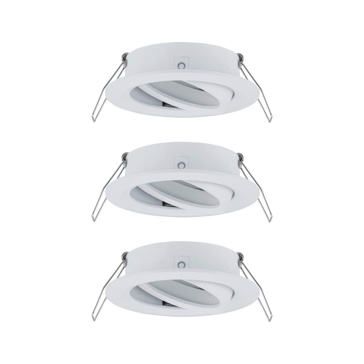 Deckenleuchte 3er-set Ø 8,4 Cm 3-Flammig - Alufarben/Weiß, Basics, Metall (8,4cm) - Paulmann