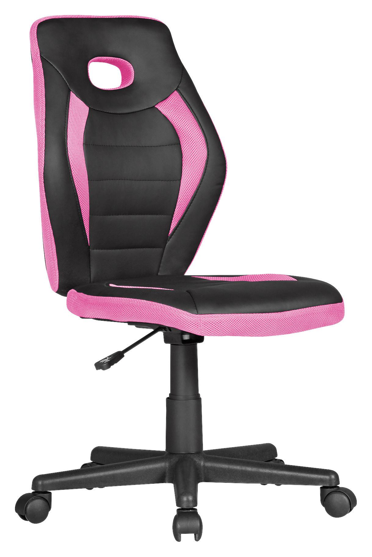 Otočná stolička pre dieťa Luan čierna/ružová - čierna/pink, Modern, textil/plast (63/91/63cm) - MID.YOU