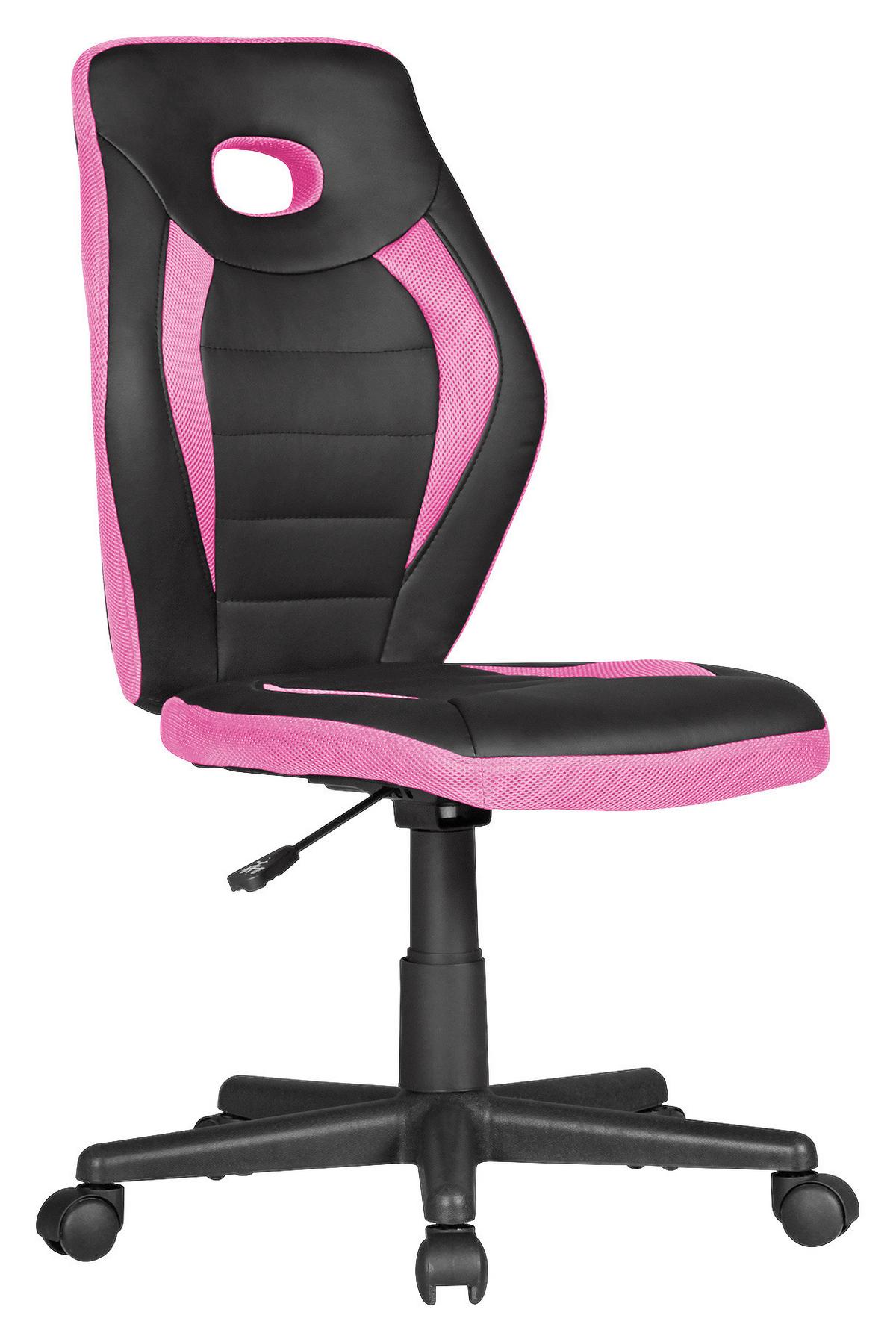Otočná židle pro dítě Luan černá/růžová - pink/černá, Moderní, textil/plast (63/91/63cm) - MID.YOU