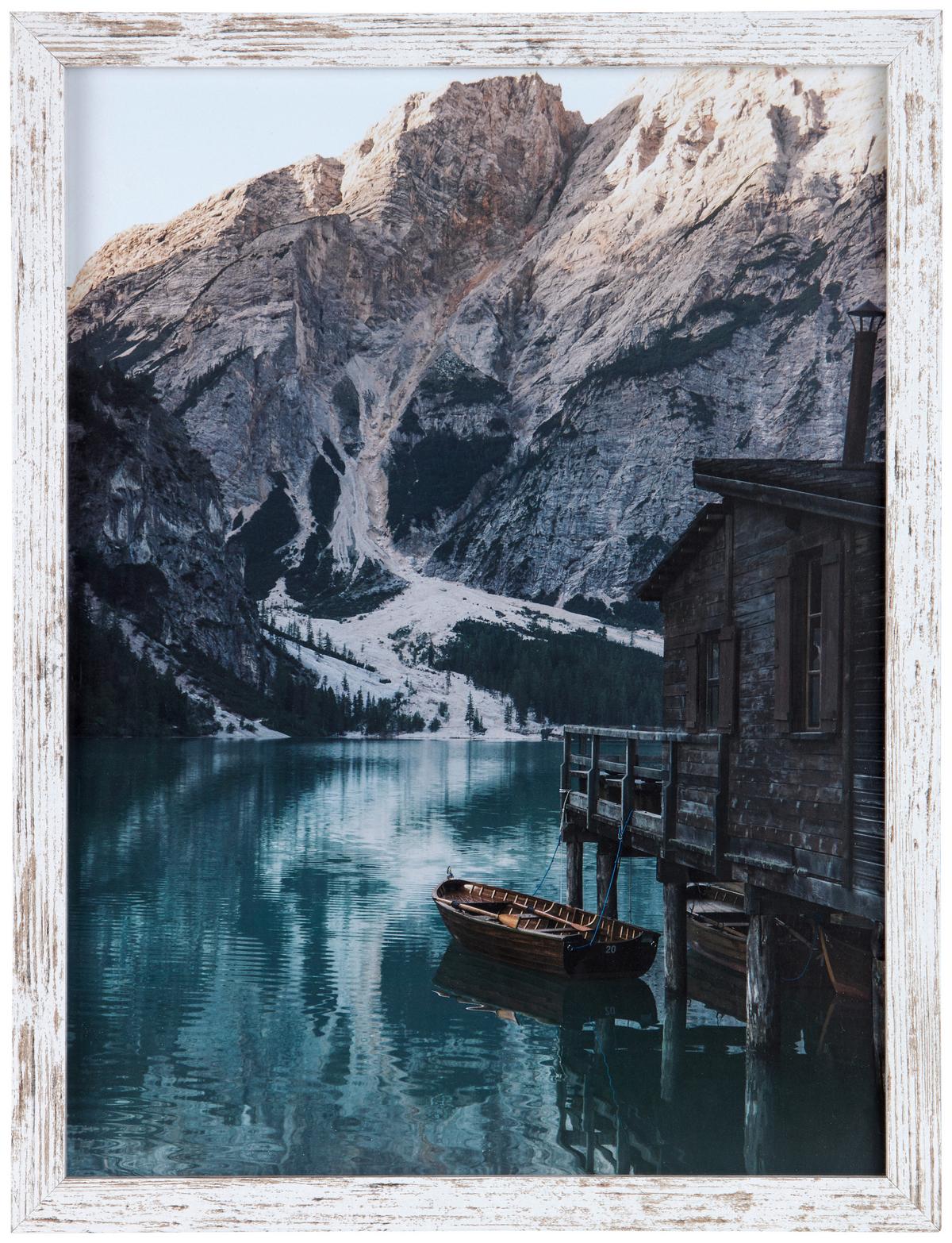 Bilderrahmen 30x40 cm Carla Holz Weiß, 32,6x42,6 cm - Basics, Glas/Holz (32,6/42,6/2cm) - Luca Bessoni