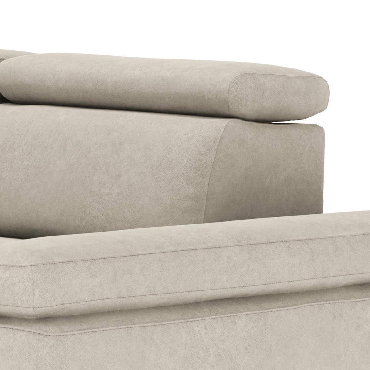 Ecksofa Elvis Silberfarben S: 182x259 Cm - Silberfarben, KONVENTIONELL, Textil (182/259cm) - Trendmanufaktur