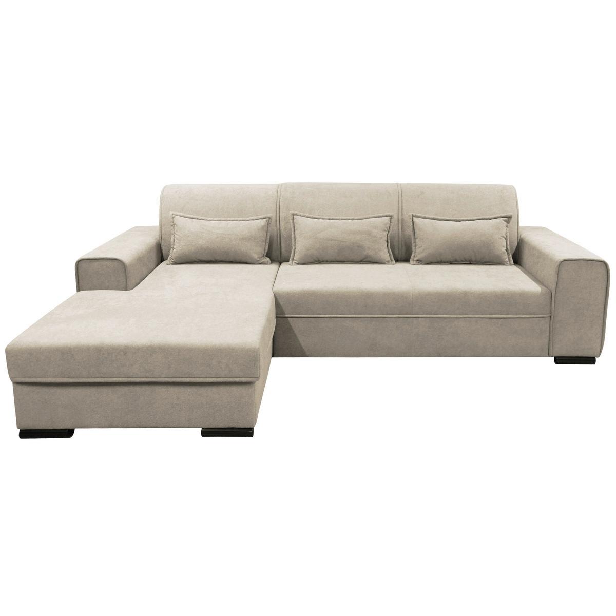 Ecksofa Classic Beige 175x270 cm - Beige/Schwarz, Design, Textil (175/270cm) - MID.YOU
