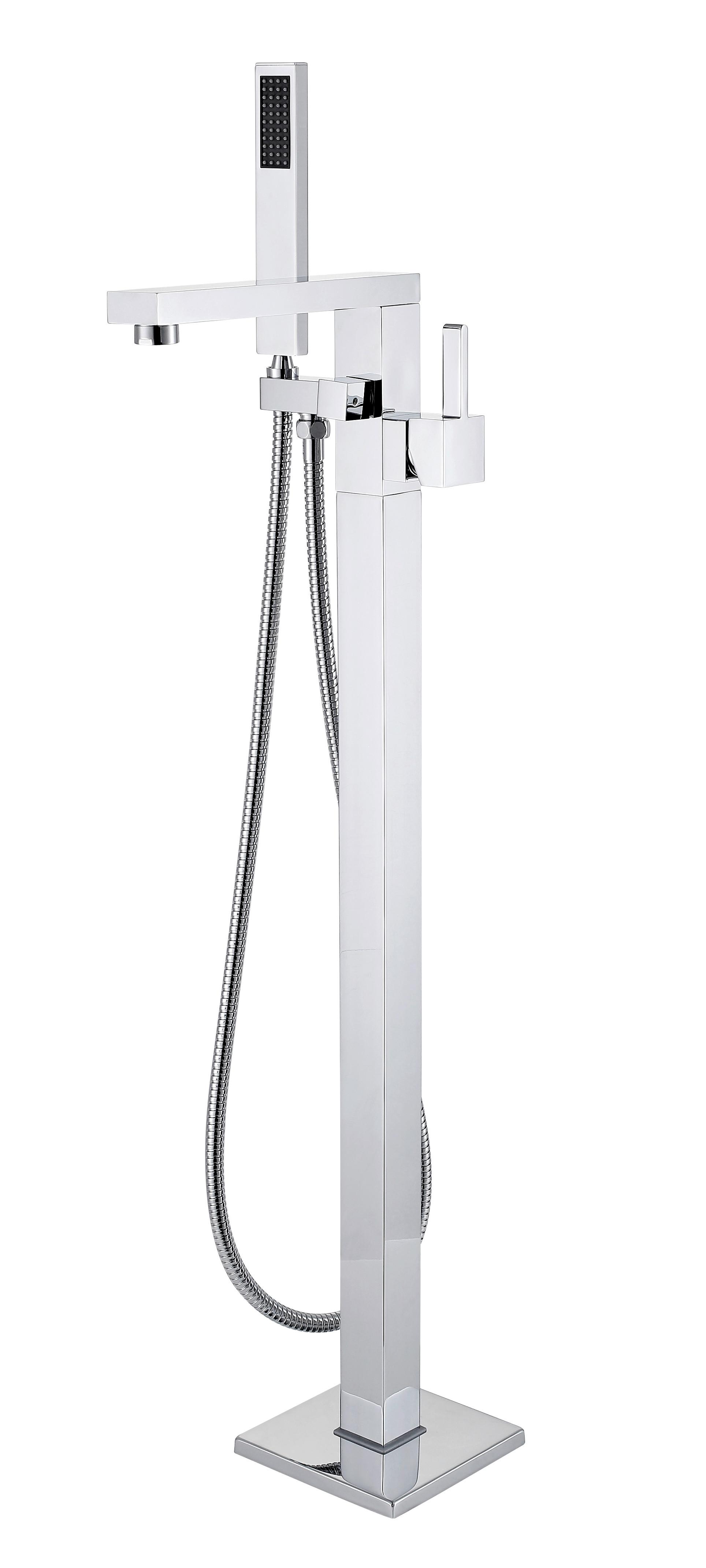 Badewannenarmatur Stand-Armatur Gent Eckig - Chromfarben, KONVENTIONELL, Metall (29,5/104/15cm) - Sanotechnik