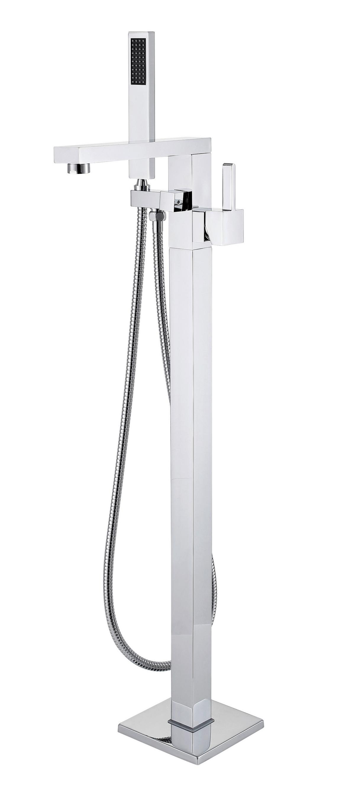 Badewannenarmatur Stand-Armatur Gent Eckig - Chromfarben, KONVENTIONELL, Metall (29,5/104/15cm) - Sanotechnik