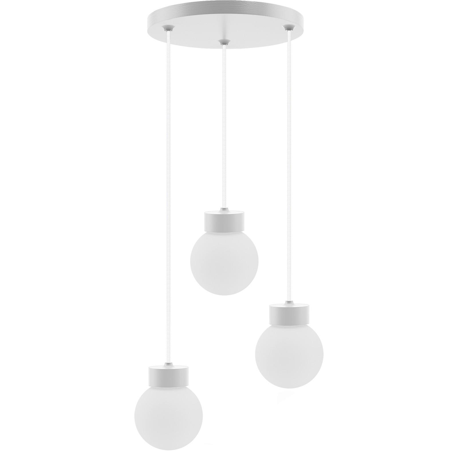 Hängeleuchte 8570509 B-Orb 3-Weiß/ceiling - Weiß, Design, Glas/Holz (34/150cm)