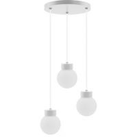 Hängeleuchte 8570509 B-Orb 3-Weiß/ceiling - Weiß, Design, Glas/Holz (34/150cm)