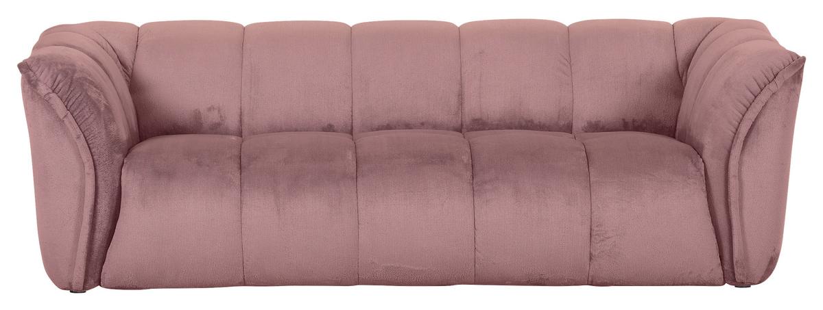 Bigsofa Sabea B: 220 cm Rosa Plüsch - Schwarz/Rosa, KONVENTIONELL, Textil (220/67/106cm) - MID.YOU