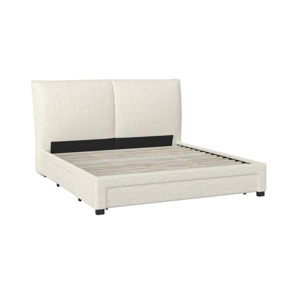 Čalúnená posteľ ELLI 180x200, krémová - svetlohnedá/čierna, Modern, drevo/kompozitné drevo (180/200cm) - Bessagi Home