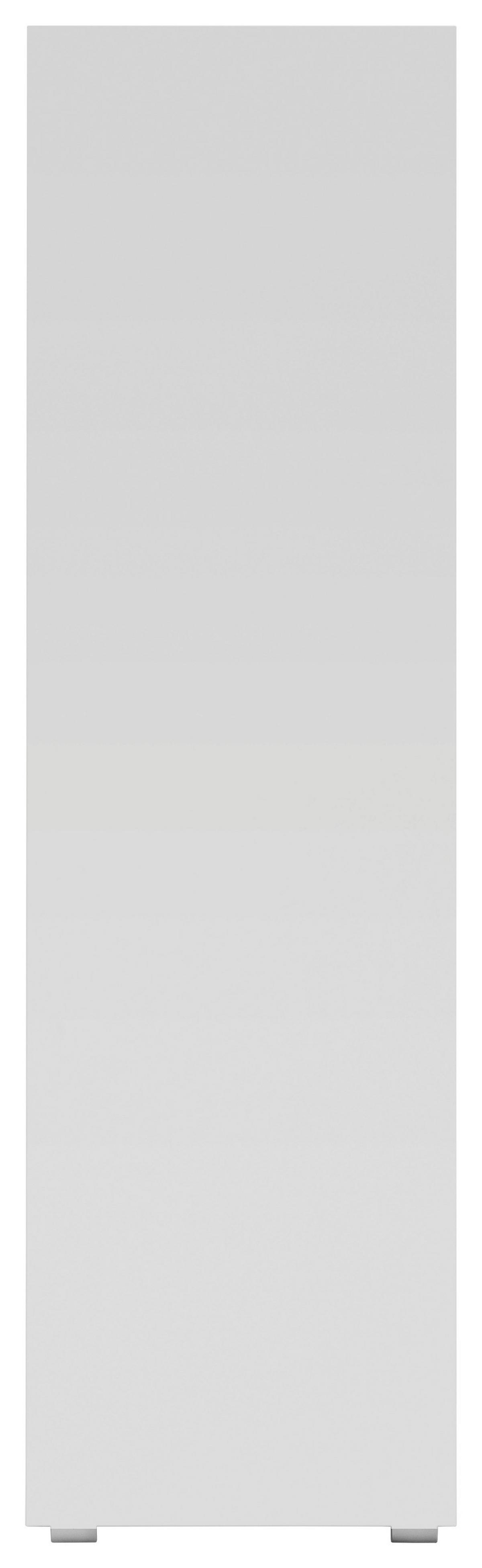 Regal mit Laden Image 45 cm Weiß - Silberfarben/Weiß, KONVENTIONELL, Holzwerkstoff (45/131/37cm) - MID.YOU