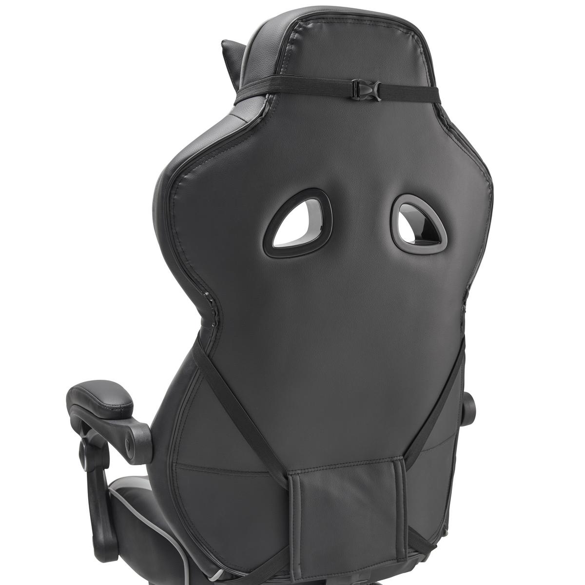 Gamingstuhl Yaira - Schwarz/Grau, LIFESTYLE, Holz/Kunststoff (68,5/116-124/65cm) - Livetastic