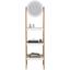 Regal mit Spiegel Scandi 43cm Weiß/bambus - Naturfarben/Weiß, MODERN, Glas/Holz (43/163/36cm) - Ombra Regal mit Spiegel Scandi 43cm Weiß/bambus - Naturfarben/Weiß, MODERN, Glas/Holz (43/163/36cm) - Ombra