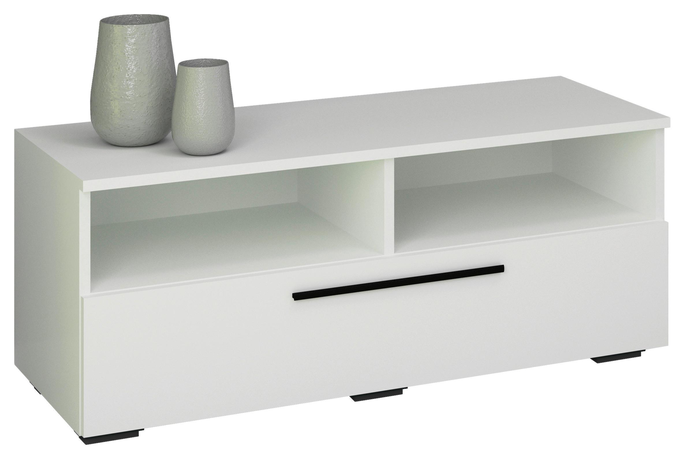 Nízka komoda Arila š: 95 cm, biela - čierna/biela, Modern, kov/kompozitné drevo (95/39/40cm) - MID.YOU