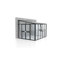 Anlehn-gewächshausbausatz Athena 8600 Esg/hkp, Schwarz - Schwarz, Basics, Glas/Metall (265,9/238,8/334,3cm)