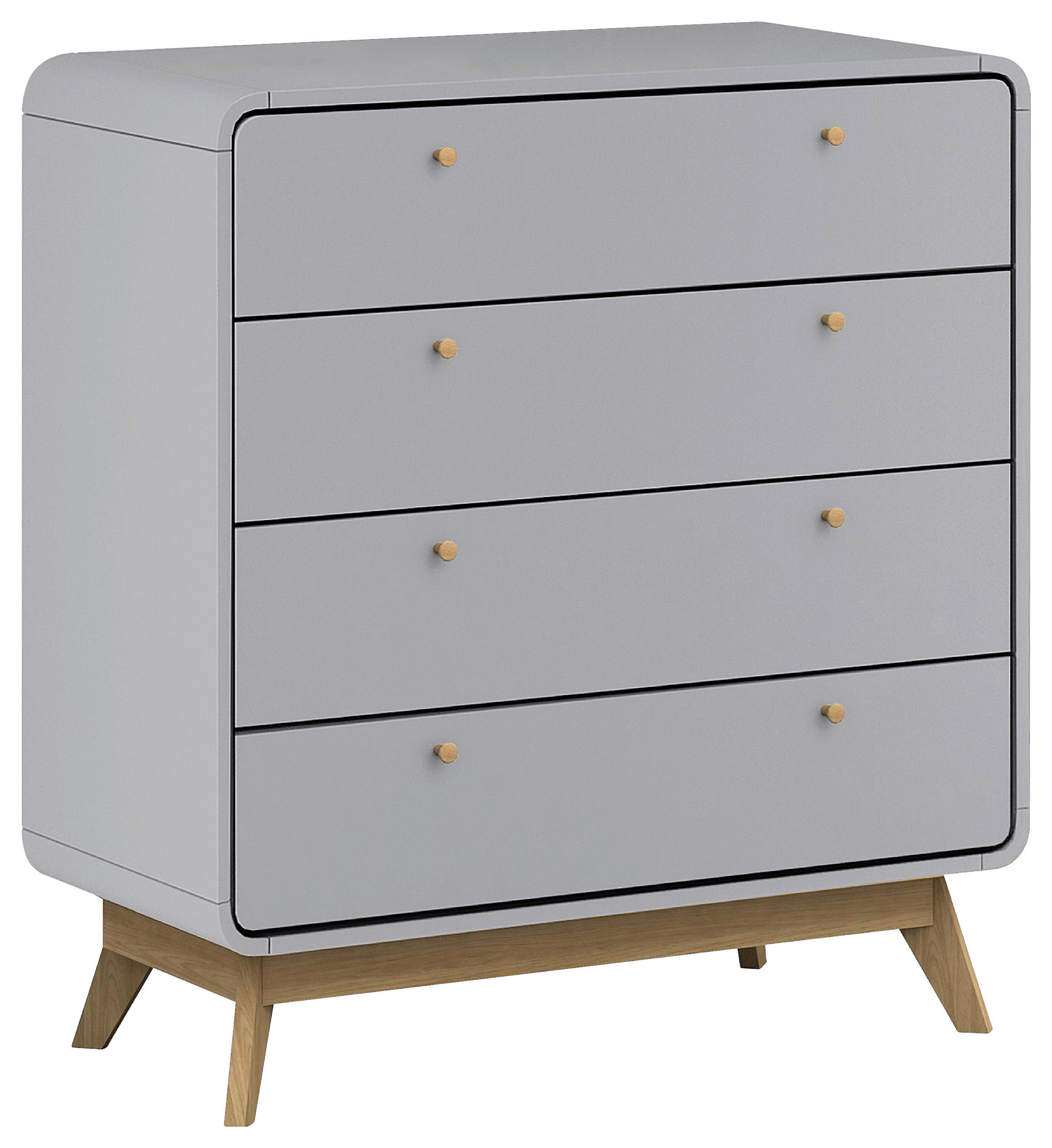 Kommode Cassie Grau 80 cm - Eichefarben/Grau, Design, Holzwerkstoff (80/88/39cm) - MID.YOU