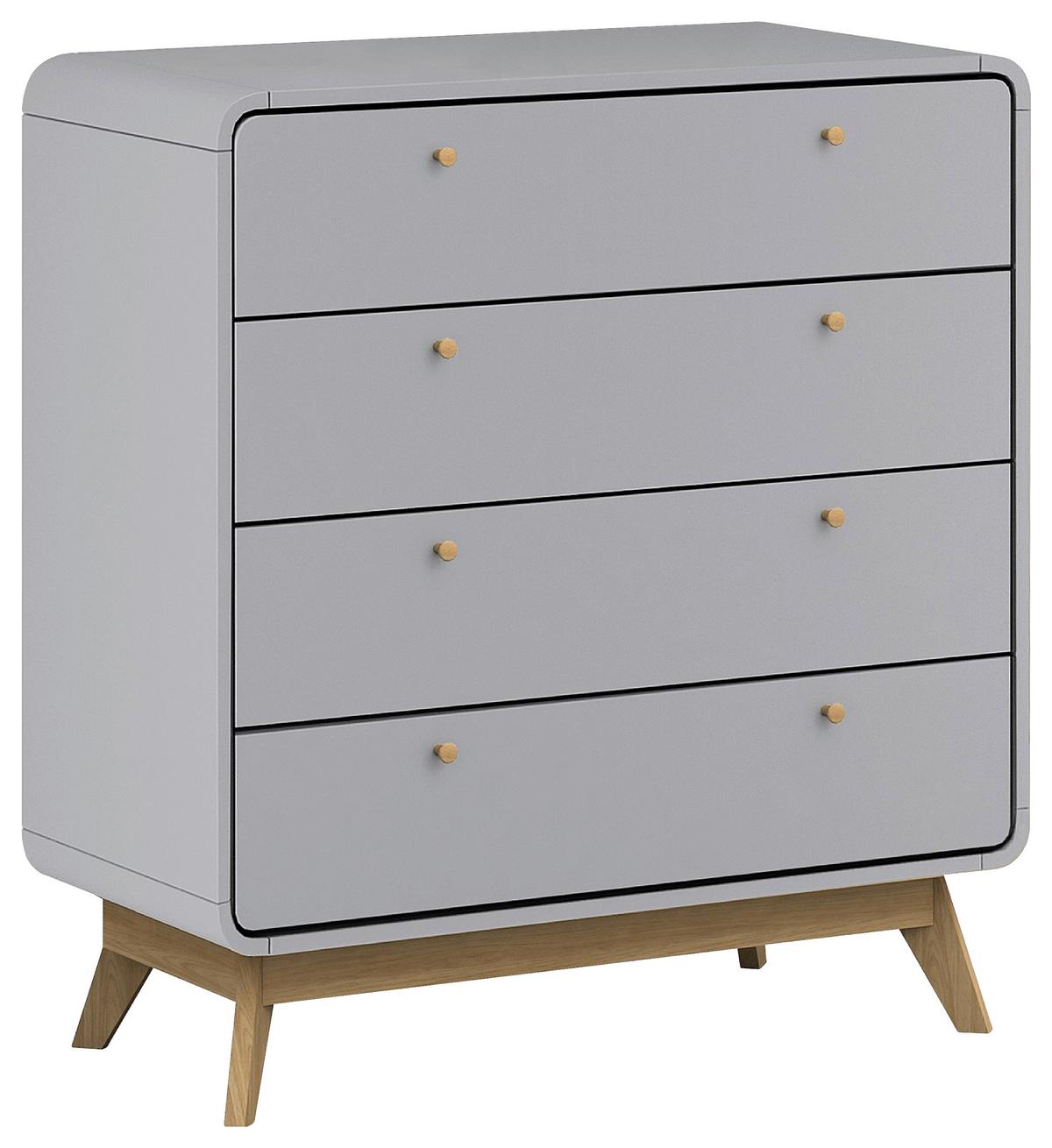 Kommode Cassie Grau 80 Cm - Eichefarben/Grau, Design, Holzwerkstoff (80/88/39cm) - MID.YOU