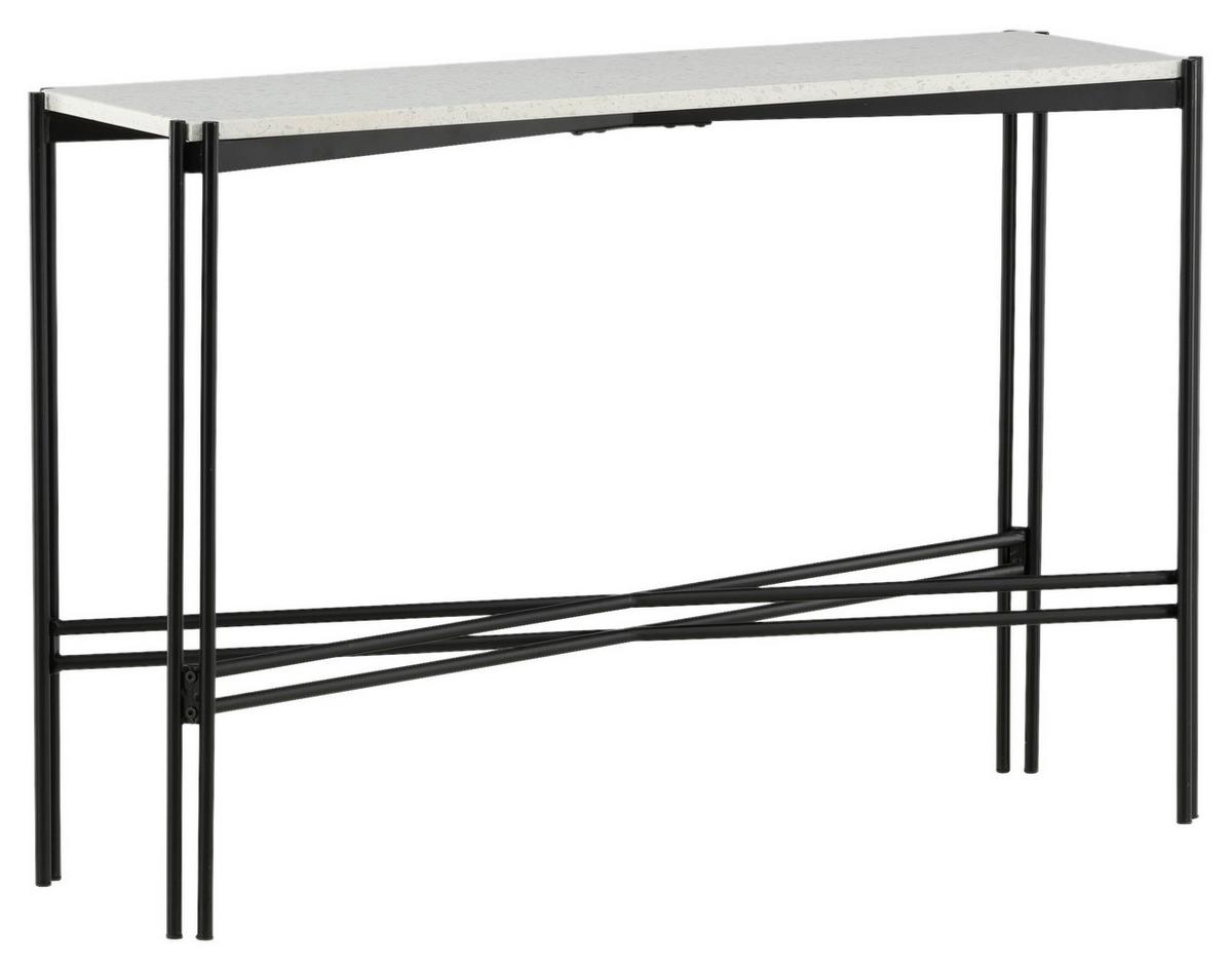 Beistelltisch Razzia - Schwarz/Weiß, Design, Stein/Metall (110/30/75cm) - Livetastic