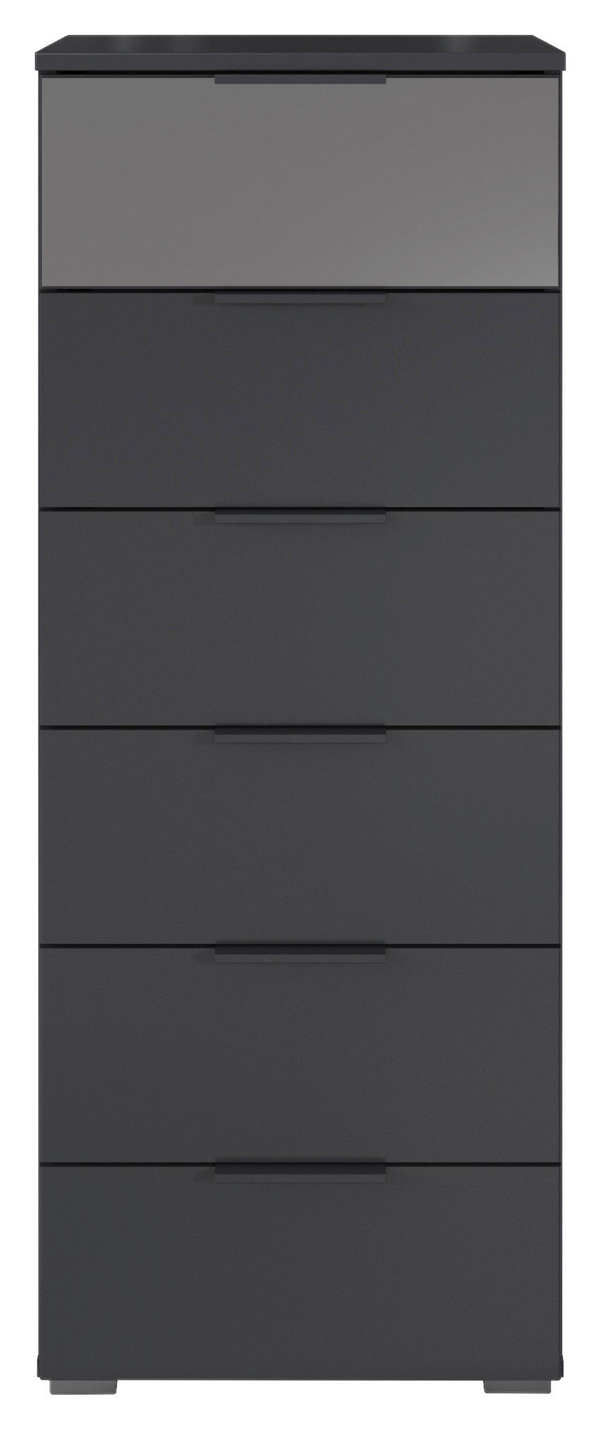 Kommode Skyla Grau, Grauspiegel B: 47 cm - Alufarben, MODERN, Glas/Holzwerkstoff (47/119/42cm) - Rauch Möbel