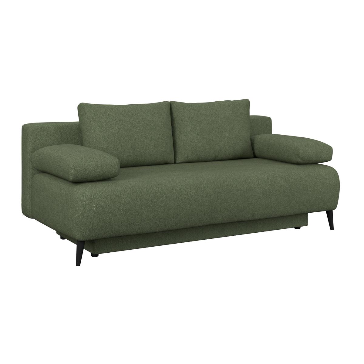 3-sitzer-sofa Mit Schlaffunktion Time Grün - Grün, Trend, Holz/Kunststoff (200/88/100cm)