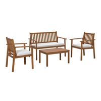 Loungegarnitur Dover - Beige/Akaziefarben, MODERN, Holz (117/81/61cm) - Beldano