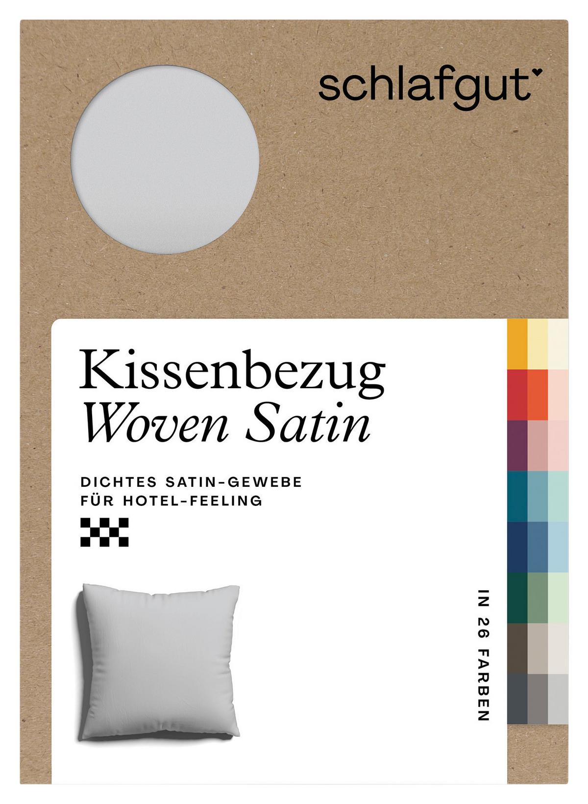 Kissenhülle Woven Satin - Hellgrau, Basics, Textil (40/40cm) - Schlafgut