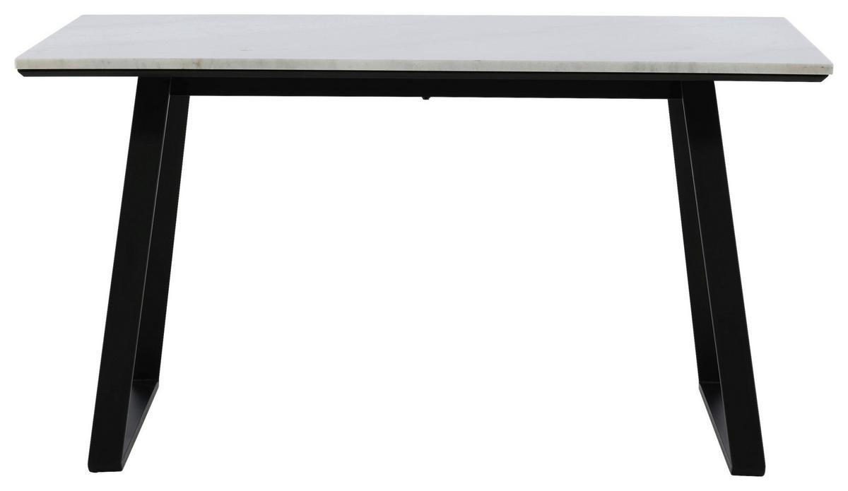 Esstisch Estelle - Schwarz/Weiß, Design, Stein/Metall (140/90/75cm) - Livetastic