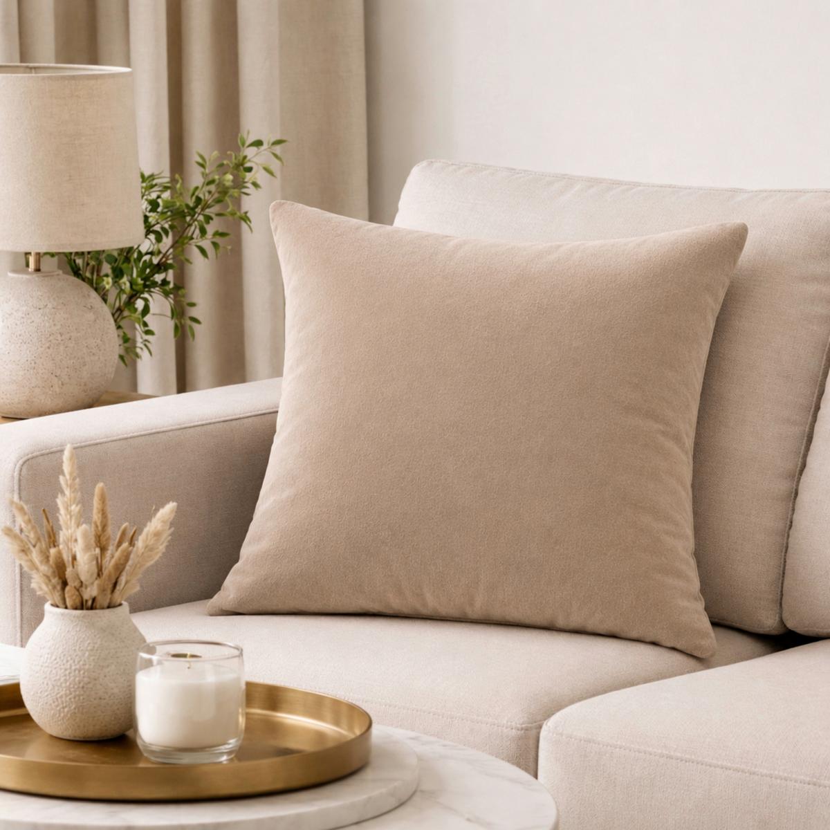 Zierkissen Franzi Beige 45x45 cm - Beige, MODERN, Textil (45/45cm) - Luca Bessoni