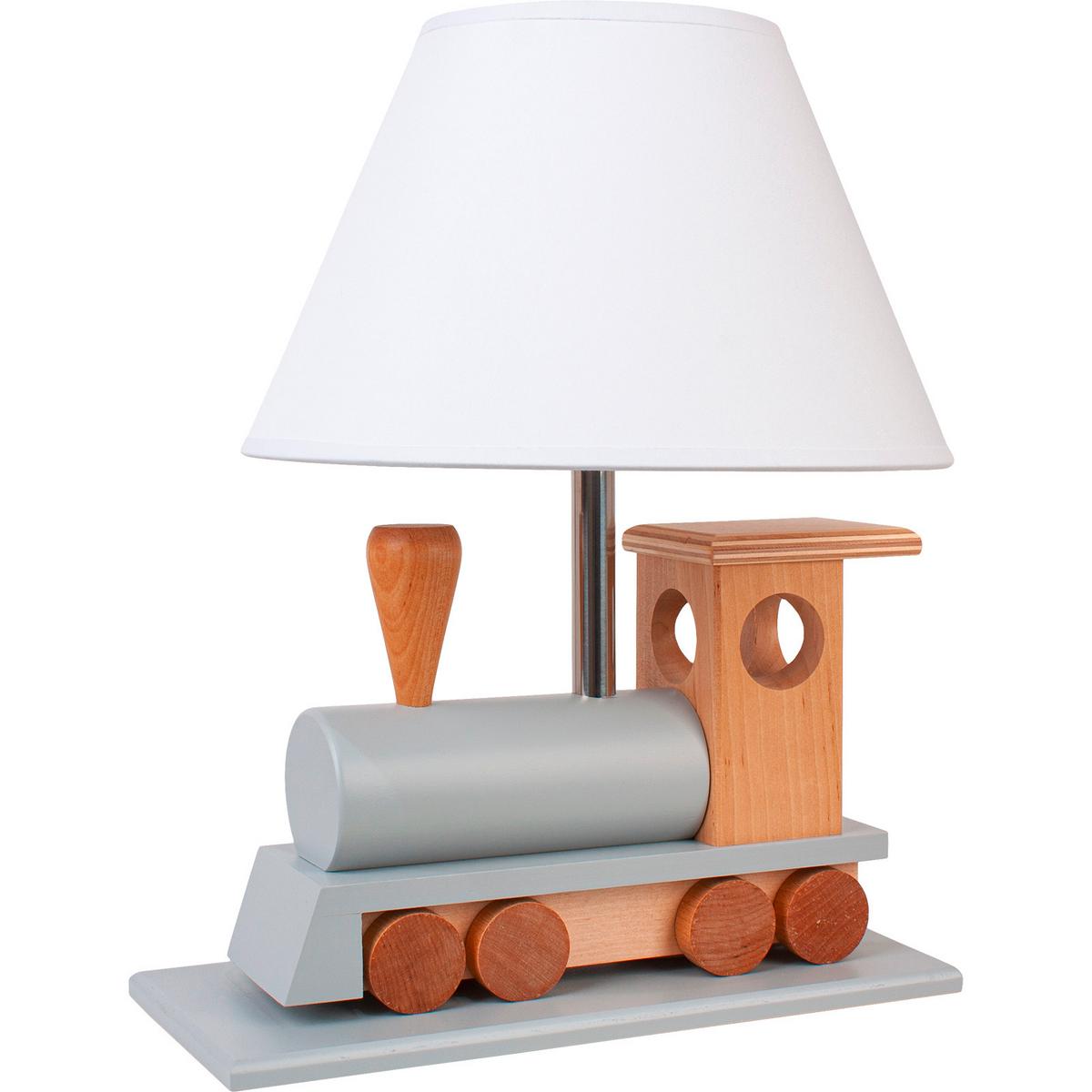 Kindertischleuchte 4112040 Lokomotive- Nat/grau - Naturfarben/Grau, Basics, Holz (32/14/27cm)
