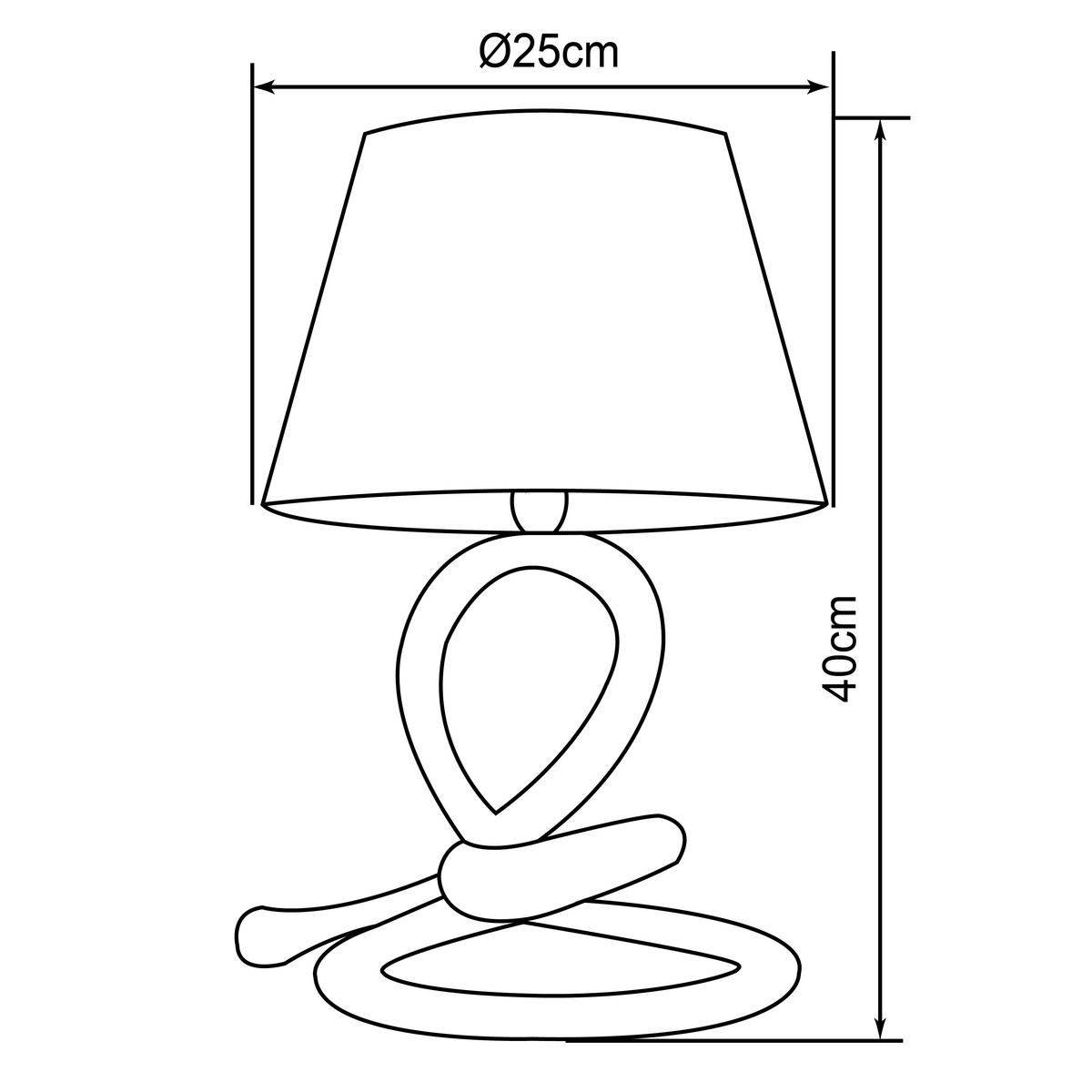 Tischlampe Sailor Naturfarben/ Weiß Mit Schnurschalter - Naturfarben/Weiß, Natur, Textil (25/40cm) - Brilliant