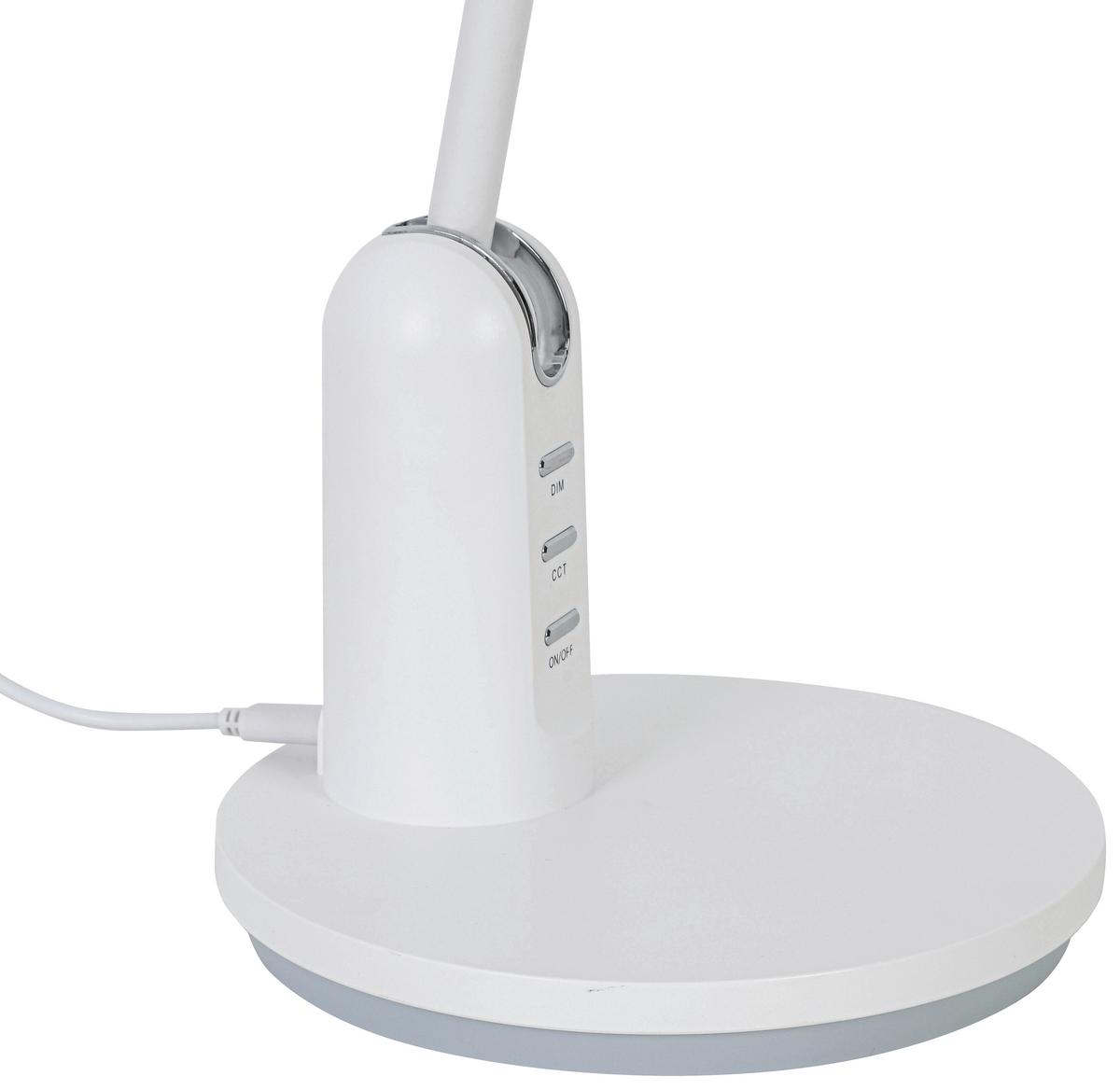 Led-schreibtischleuchte Luana - Chromfarben/Weiß, MODERN, Kunststoff (23,9/16,4/46,7cm) - Luca Bessoni